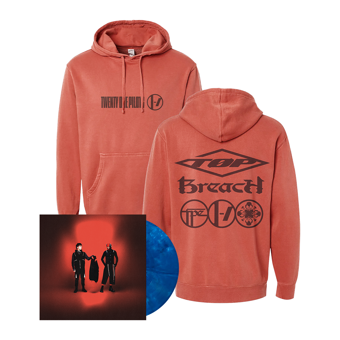 Breach Red Hoodie + Blue Inferno Vinyl