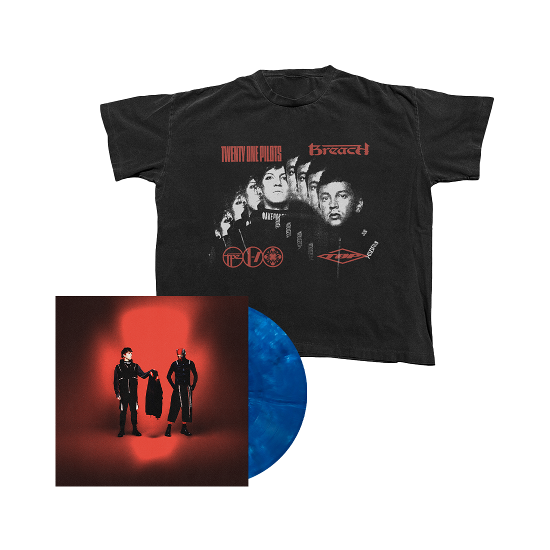 Breach Faces T-Shirt + Blue Inferno Vinyl