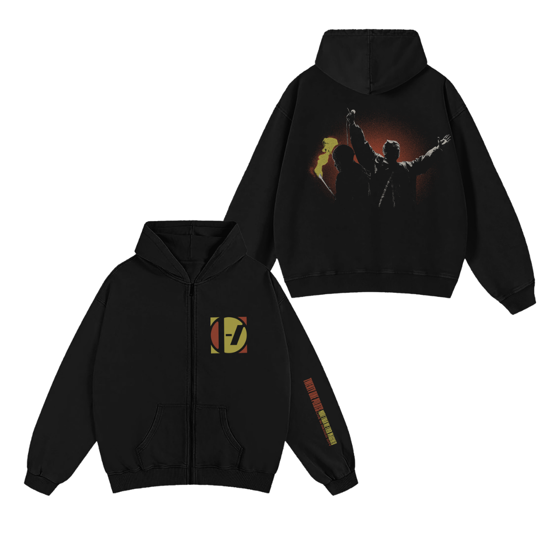 “IMAGINED” BLACK HOODIE ZIP-UP