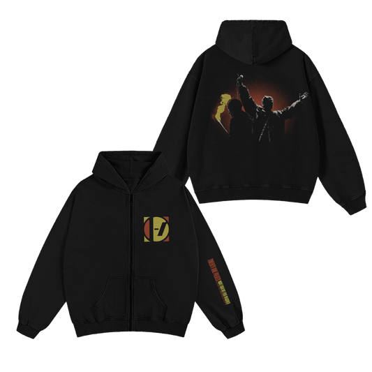 “IMAGINED” BLACK HOODIE ZIP-UP